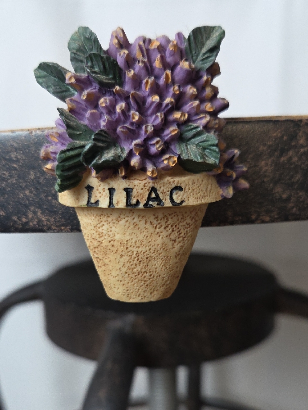 Lilac Ceramic Flower Pot Magnet